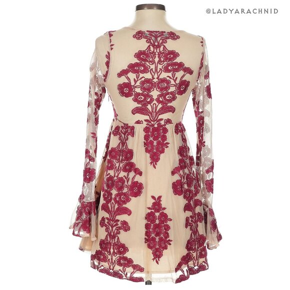 FOR LOVE & LEMONS Temecula mini dress in Wine size XS - Picture 3 of 7